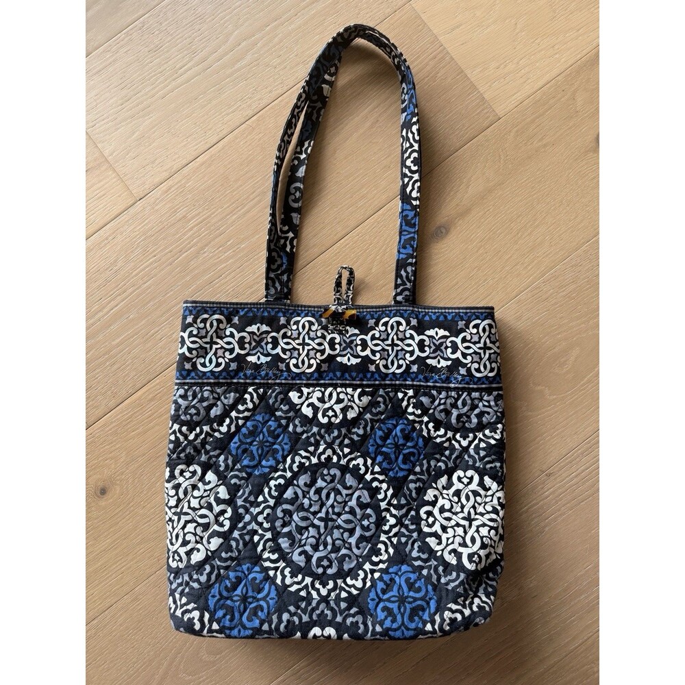 Vere Bradley Canterberry Cobalt Toggle Tote Shoulder Bag Purse